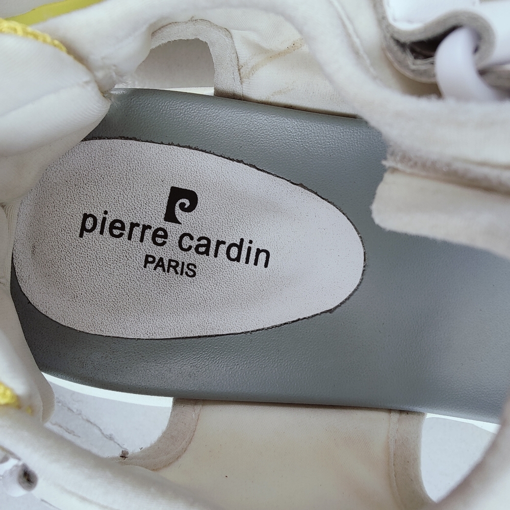 Pierre Cardin White Gray Yellow Chunky Platform Sporty Ankle Strap Sandals, 8.5 - Picture 7 of 9